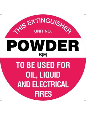 Fire Extinguisher Marker – Powder B(E) (White) | Civil Products WA