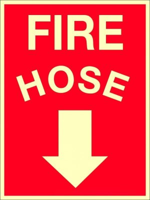 Fire Hose Sign (Arrow Down) | Mining Safety Sign | Civil Products WA