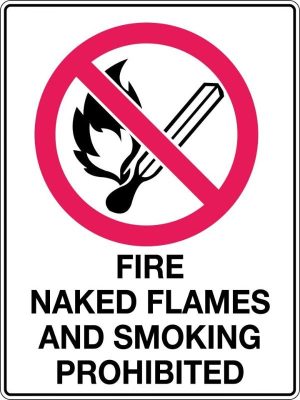 Prohibition Sign Fire Naked Flame and Smoking Prohibited