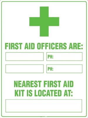 First Aid Officers are: Nearest First Aid Kit is Located At: