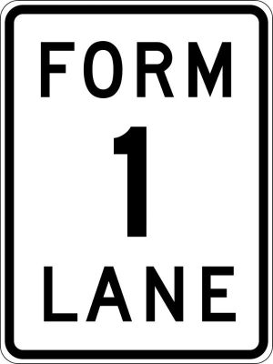 Form 1 Lane Sign