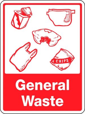 General Waste With Recycling Picto Sign