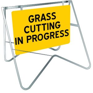Grass Cutting In Progress Sign