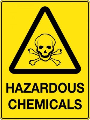 Caution Hazardous Chemicals Sign