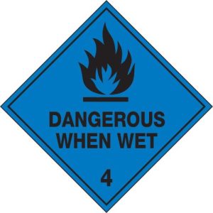 Hazchem Labels Dangerous When Wet 4