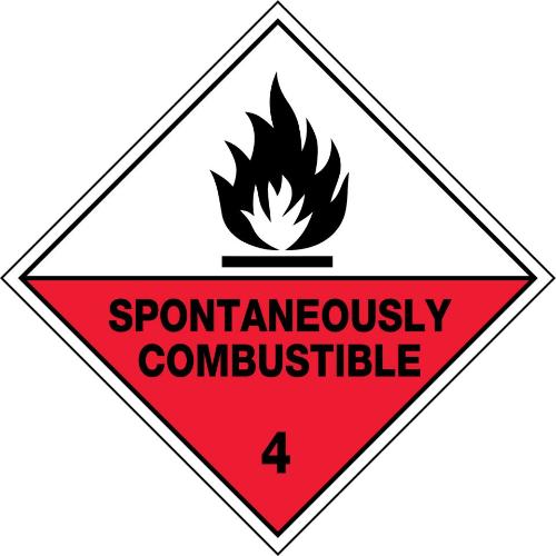 Hazchem Labels Spontaneously Combustible 4