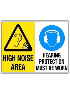 High Noise Area Hearing Protection Must Be Worn Sign