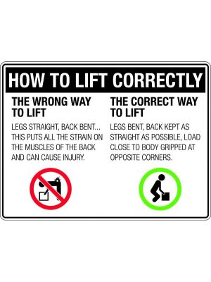 Safety Sign – How to Lift Correctly | Civil Products WA