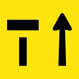 Lane Status Open (Arrow Up) & Closed (T) Sign