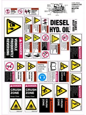 Machinery Sticker Sets Compactor (36 decals per sheet)