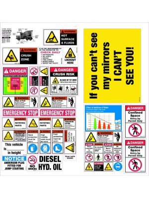 Machinery Sticker Sets Concrete Agitator (32 decals per sheet)
