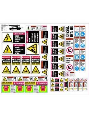 Machinery Sticker Sets Concrete Pump Sign