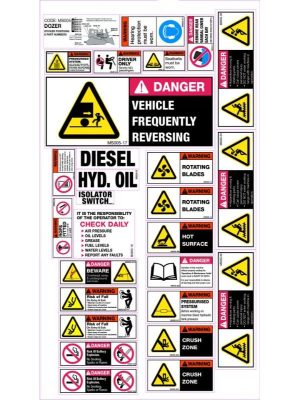 Machinery Sticker Sets Dozer 25 decals per sheet Sign