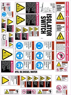 Machinery Sticker Sets Drill Rig (42 decals per sheet)