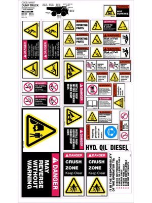 Machinery Sticker Sets Dump Truck Sign