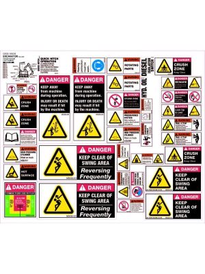 Machinery Sticker Sets Excavator 13 to 35T (37 decals per sheet)