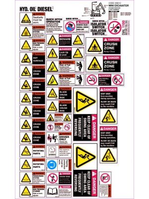Machinery Sticker Sets Mini Excavator sign