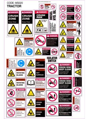 Machinery Sticker Sets Tractor Sign