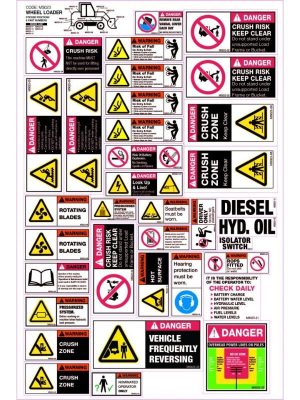 Machinery Sticker Sets Wheel Loader Sign