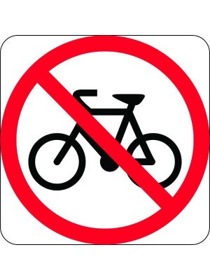 No Bicycles Symbol in Roundel Sign