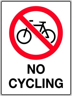 Prohibition Sign – No Cycling | Civil Products WA