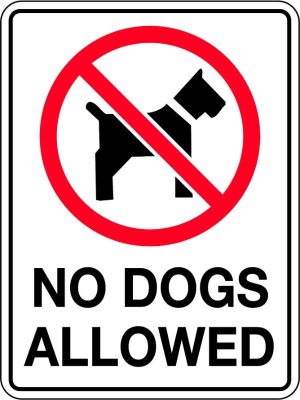 Prohibition Sign – Strictly No Dogs