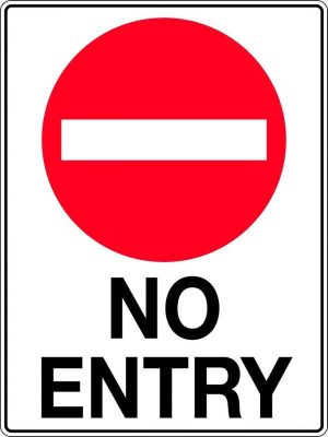No Entry Parking Sign