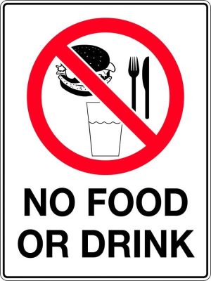 Prohibition Sign – No Food or Drink | Civil Products WA