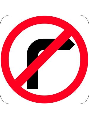 No Right Turn Symbol in Roundel Sign