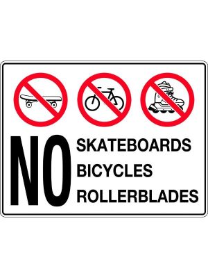 Prohibition Sign No Skateboards Rollerblades Bicycles