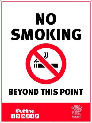 Prohibition Sign – No Smoking Beyond This Point QLD