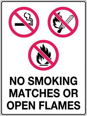 Prohibition Sign – No Smoking, Matches or Open Flames