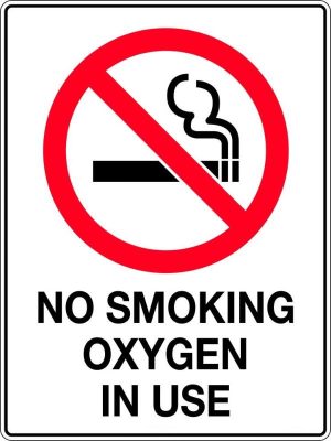 Prohibition Sign No Smoking Oxygen in Use