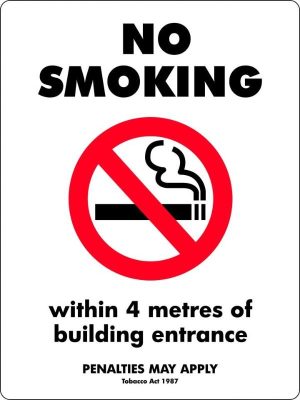 Prohibition Sign – No Smoking 4m Entrance VIC Standard
