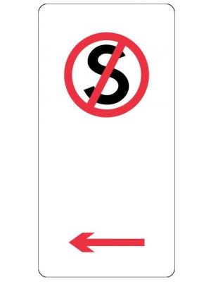 No Standing with left arrow Sign
