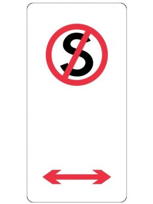 No Standing Any Time (Double Arrows) Sign