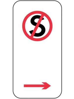 No Standing with right arrow Sign