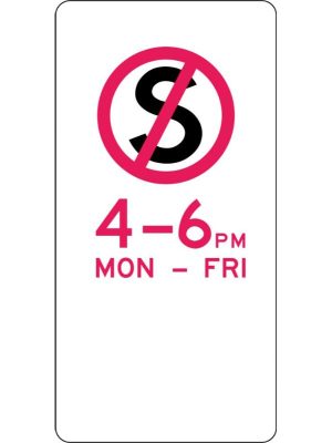 No Stopping, Specific Times Sign