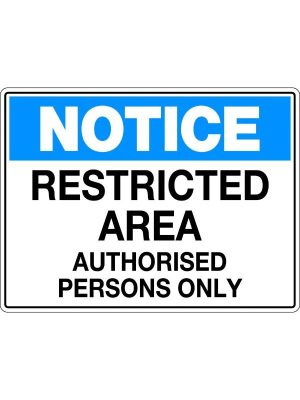 Notice Sign – Restricted Area | Civil Products WA