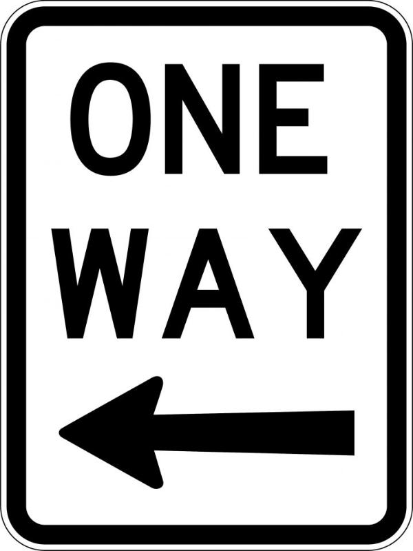 One Way with Arrow sign