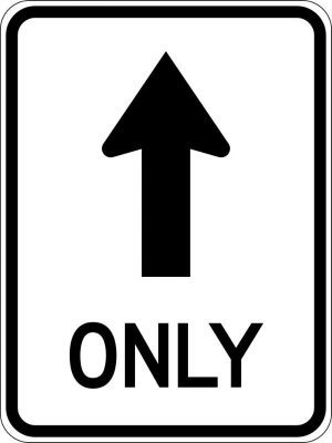 One Way Traffic (Arrow Symbol) Only Sign