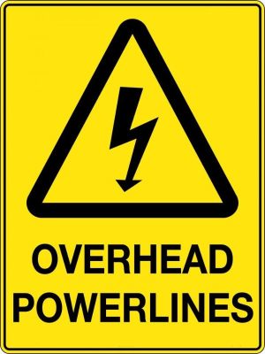 Overhead Powerlines Sign