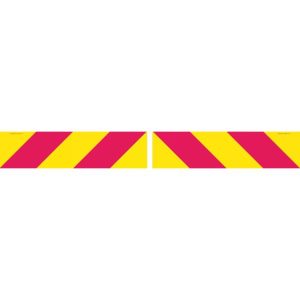 Pair Candy Stripes Vehicle Signs Red Yellow Reflective Panels