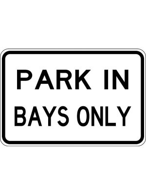 Park in Bays Only Sign