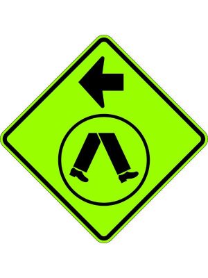Pedestrian Crossing Left Sign
