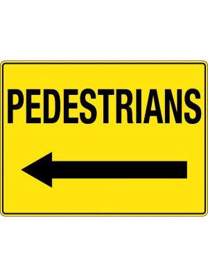 Pedestrians Arrow Left Sign