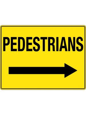 Pedestrians Arrow Right Sign
