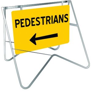 Pedestrians Left Arrow Sign