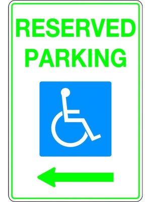 Reserved Parking Disabled Picto and Left Arrow Sign