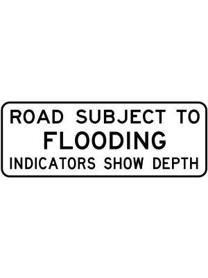 Road Subject To Flooding Indicators Show Depth Sign